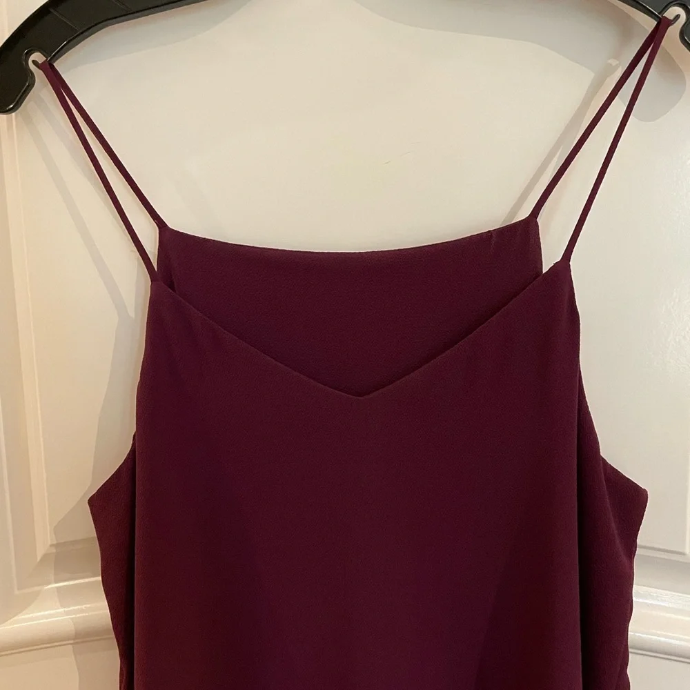 Eight Sixty Burgundy Solid Slip Dress (Medium) - Picture 7 of 8